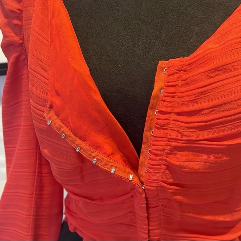 100% Silk corset INTERMIX LILLIAN SHIRRED SILK BLOUSE - Picture 7 of 8